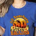Teacher All Teachers Love Brains Halloween Party Women's Heather T-Shirt Heather True Royal Teacher All Teachers Love Brains Halloween Party Women's Heather T-Shirt Heather True Royal
