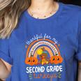 Teacher Thanksgiving Thankful For My Second Grade Turkeys Women's Heather T-Shirt Heather True Royal