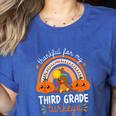 Teacher Thanksgiving Thankful For My Third Grade Turkeys Women's Heather T-Shirt Heather True Royal Teacher Thanksgiving Thankful For My Third Grade Turkeys Women's Heather T-Shirt Heather True Royal