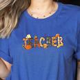 Teacher Thanksgiving Women Autumn Fall Halloween Pumpkin Tee Women's Heather T-Shirt Heather True Royal Teacher Thanksgiving Women Autumn Fall Halloween Pumpkin Tee Women's Heather T-Shirt Heather True Royal
