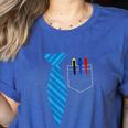 Teacher Tie & Pocket Protector Costume School Women's Heather T-Shirt Heather True Royal