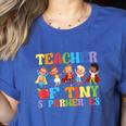 Teacher Of Tiny Superheroes Teach 100th Day Of School Women's Heather T-Shirt Heather True Royal Teacher Of Tiny Superheroes Teach 100th Day Of School Women's Heather T-Shirt Heather True Royal