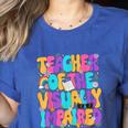 Teacher Of The Visually Impaired Blindness Awareness Women's Heather T-Shirt Heather True Royal