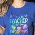 Im A Teacher Whats Your Superpower Teaching Professional Women's Heather T-Shirt Heather True Royal Im A Teacher Whats Your Superpower Teaching Professional Women's Heather T-Shirt Heather True Royal