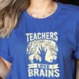 Teachers Love Brains Halloween Costume Boo Trick Teach Women's Heather T-Shirt Heather True Royal Teachers Love Brains Halloween Costume Boo Trick Teach Women's Heather T-Shirt Heather True Royal