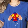 Teachers Are Superheroes 4th Grade Super Teacher Staff Men Women Women's Heather T-Shirt Heather True Royal