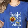 Teachers Thanksgiving Thankful For My Little Turkeys Women's Heather T-Shirt Heather True Royal Teachers Thanksgiving Thankful For My Little Turkeys Women's Heather T-Shirt Heather True Royal