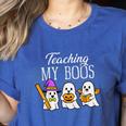 Teaching My Boos Ghost Teacher Halloween Spooky Educator Women's Heather T-Shirt Heather True Royal Teaching My Boos Ghost Teacher Halloween Spooky Educator Women's Heather T-Shirt Heather True Royal