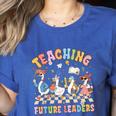 Teaching Future Leaders Teacher Back To School Cute Goose Women's Heather T-Shirt Heather True Royal