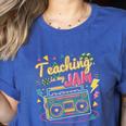 Teaching Is My Jam Groovy Retro Teacher Back To School Women's Heather T-Shirt Heather True Royal Teaching Is My Jam Groovy Retro Teacher Back To School Women's Heather T-Shirt Heather True Royal