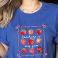 Teaching Is My Jam Strawberry Kinder Team Teacher Women's Heather T-Shirt Heather True Royal Teaching Is My Jam Strawberry Kinder Team Teacher Women's Heather T-Shirt Heather True Royal