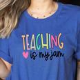 Teaching Is My Jam For Women Teacher Cute Teachers Outfit Women's Heather T-Shirt Heather True Royal Teaching Is My Jam For Women Teacher Cute Teachers Outfit Women's Heather T-Shirt Heather True Royal