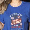 Teaching Kids About Jesus Is My Ministry Christian Teacher Women's Heather T-Shirt Heather True Royal Teaching Kids About Jesus Is My Ministry Christian Teacher Women's Heather T-Shirt Heather True Royal