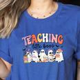 Teaching My Little Boos Teacher Ghost Teacher Halloween For Men Women Kids Women's Heather T-Shirt Heather True Royal Teaching My Little Boos Teacher Ghost Teacher Halloween For Men Women Kids Women's Heather T-Shirt Heather True Royal