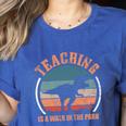 Teaching Is A Walk In The Park Teacher T-Rex Retro Women's Heather T-Shirt Heather True Royal