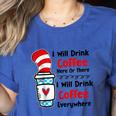 Teaching I Will Drink Coffee Here Or There Teacher Women's Heather T-Shirt Heather True Royal Teaching I Will Drink Coffee Here Or There Teacher Women's Heather T-Shirt Heather True Royal