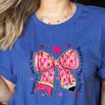 Teaching Is A Work Of Heart Pencil Bow Teacher Valentine Women's Heather T-Shirt Heather True Royal Teaching Is A Work Of Heart Pencil Bow Teacher Valentine Women's Heather T-Shirt Heather True Royal