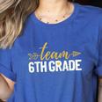 Team 6th Grade Hello Sixth Grade Crew Squad Teacher Kids Women's Heather T-Shirt Heather True Royal