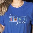 Team First Grade Back To School 1st Grade Teacher Kids Cute Women's Heather T-Shirt Heather True Royal