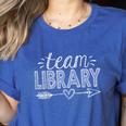 Team Library Tee Teacher Student Back To School Women's Heather T-Shirt Heather True Royal Team Library Tee Teacher Student Back To School Women's Heather T-Shirt Heather True Royal