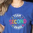 Team Second Grade Teacher Back To School 2nd Grade Squad Women's Heather T-Shirt Heather True Royal
