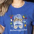 Technology Teacher Messy Bun Technology Teaching Women's Heather T-Shirt Heather True Royal Technology Teacher Messy Bun Technology Teaching Women's Heather T-Shirt Heather True Royal