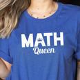 TeeArt Math Mathematics Queen Math Teacher Women's Heather T-Shirt Heather True Royal