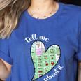 Tell Me About It Speech Pathology Aac Sped Teacher Women's Heather T-Shirt Heather True Royal