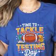Test Day State Football Tackle Testing Day Sports Teacher Women's Heather T-Shirt Heather True Royal