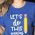 Lets Do This Test Day State Testing Teacher Motivational Women's Heather T-Shirt Heather True Royal Lets Do This Test Day State Testing Teacher Motivational Women's Heather T-Shirt Heather True Royal