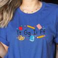 TGIF Teacher Alphabet Kindergarten Teacher Appreciation Women's Heather T-Shirt Heather True Royal