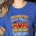 Thankful For My 2nd Grade Turkeys Thanksgiving Teacher Fall Women's Heather T-Shirt Heather True Royal Thankful For My 2nd Grade Turkeys Thanksgiving Teacher Fall Women's Heather T-Shirt Heather True Royal