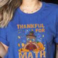 Thankful Math Turkey Teacher Happy Thanksgiving Women's Heather T-Shirt Heather True Royal Thankful Math Turkey Teacher Happy Thanksgiving Women's Heather T-Shirt Heather True Royal