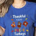 Thankful For My Prek Turkeys In Masks Thanksgiving Teacher For Men Women Women's Heather T-Shirt Heather True Royal