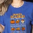 Thankful Syllables Teacher Thanksgiving Educational Kids Women's Heather T-Shirt Heather True Royal