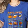 Thankful Syllables Thanksgiving Phonics Reading Teacher Fall Women's Heather T-Shirt Heather True Royal Thankful Syllables Thanksgiving Phonics Reading Teacher Fall Women's Heather T-Shirt Heather True Royal