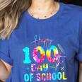 Tie Dye Happy 100th Day Of School Teacher Student 100 Days Women's Heather T-Shirt Heather True Royal Tie Dye Happy 100th Day Of School Teacher Student 100 Days Women's Heather T-Shirt Heather True Royal