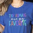Tiny Humans Are My Favorite Daycare Provider Teacher Daycare Women's Heather T-Shirt Heather True Royal