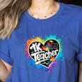 TK Teacher Transitional Kindergarten Heart Back To School Women's Heather T-Shirt Heather True Royal