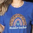 Toddler Teacher Rainbow Leopard Infant Teacher Men Women Women's Heather T-Shirt Heather True Royal