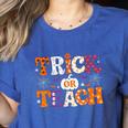 Trick Or Teach Teacher Halloween Costume Men Women Women's Heather T-Shirt Heather True Royal