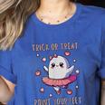 Trick Or Treat Point Your Feet Halloween Ghost Dance Teacher Women's Heather T-Shirt Heather True Royal