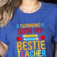 Twinning With My Bestie Teacher Boy Spirit Week Twin Day Women's Heather T-Shirt Heather True Royal Twinning With My Bestie Teacher Boy Spirit Week Twin Day Women's Heather T-Shirt Heather True Royal