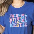 Twinning With My Teacher Bestie Teaching Partner Women's Heather T-Shirt Heather True Royal