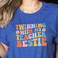 Twinning With My Teacher Bestie Twin Day Matching For Men Women Kids Women's Heather T-Shirt Heather True Royal Twinning With My Teacher Bestie Twin Day Matching For Men Women Kids Women's Heather T-Shirt Heather True Royal