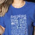 Typography 1st Grade Team Student Teacher Women's Heather T-Shirt Heather True Royal