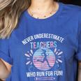 Never Underestimate Teachers Who Runs For Fun Running Teache Women's Heather T-Shirt Heather True Royal Never Underestimate Teachers Who Runs For Fun Running Teache Women's Heather T-Shirt Heather True Royal