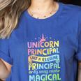 Unicorn Principal Back To School Teacher Appreciation Women's Heather T-Shirt Heather True Royal Unicorn Principal Back To School Teacher Appreciation Women's Heather T-Shirt Heather True Royal