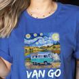 Van Go Retro Vanlife Art Teacher Women's Heather T-Shirt Heather True Royal