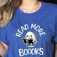 Vintage Halloween Teacher Women Reading Read More Books Women's Heather T-Shirt Heather True Royal Vintage Halloween Teacher Women Reading Read More Books Women's Heather T-Shirt Heather True Royal